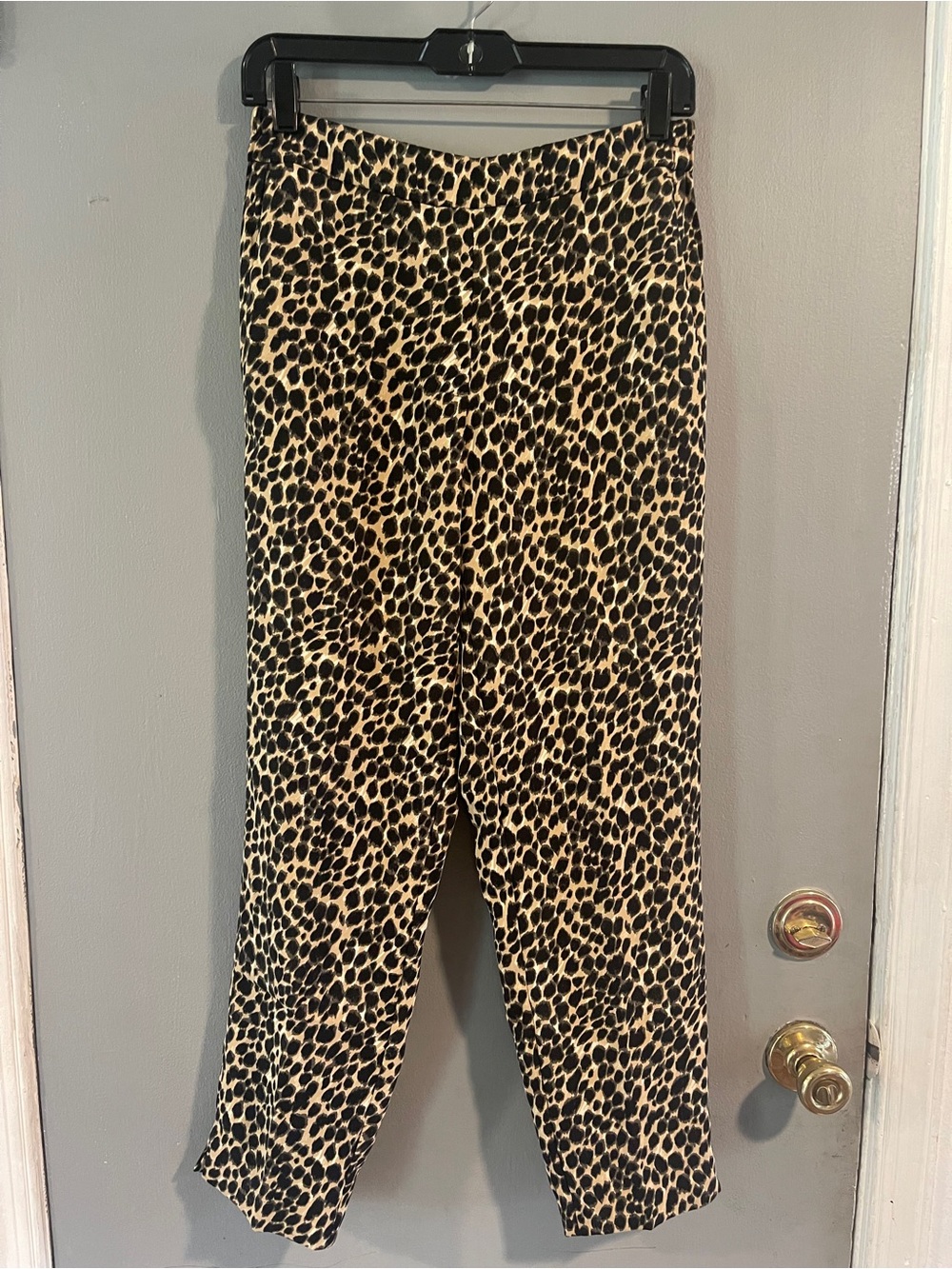 J.CREW Jamie Ankle Pant Pull On Elastic Waist Animal Print Leopard Cheetah Sz 4